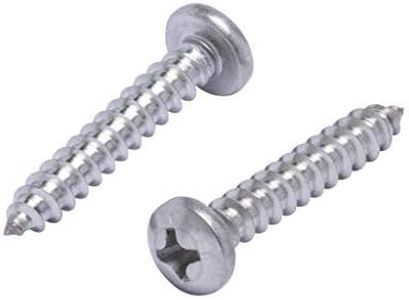 #8 X 1" Stainless Pan Head Phillips Wood Screw, (100pc), 18-8 (304) Stainless Steel Screws by Bolt Dropper