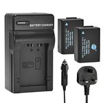 DSTE 2PCS DMW-BMB9 DMW-BMB9E (1500mAh/7.4V) Battery and Charger Kit Compatible with Panasonic Lumix DMC-FZ40, DMC-FZ48, DMC-FZ60, DMC-FZ70, DMC-FZ72, DMC-FZ100, DMC-FZ150