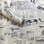 LEPENDOR Decorative Wallpaper Self-Adhesive Wallpaper Retro Style Printed Stick Paper Easy to Apply Peel and Stick Wallpaper (0.45 x 10 m, Newspaper)