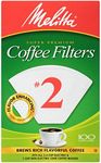 Melitta #2 Cone Coffee Filters, White, 100 Count