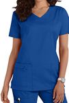 Smart Uniform 1122 V- Neck Scrub (S, Blue)