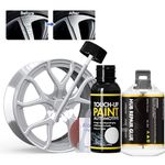 XTryfun Mirror Silver Rim Touch Up Paint, Rim Repair Kit Curb Rash, Wheel Touch Up Paint for Quickly Fix Rim Scratches, Chips and Surface Damage