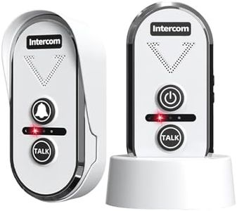 PANDAAR Doorbell, Wireless Intercom System for Home 4900ft Long Range Waterproof 3 Volume Levels 20 Ringtones for House Classroom Business Office(White)