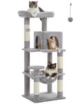 MUTTROS Cat Tree for Indoor Cats, 45.7" Multi-Level Cat Tower with Large Metal Frame Hammock, Cat Condo with 4 Scratching Posts and Top Perch for Small Medium Cat, Gray