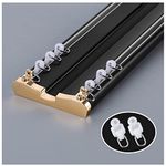 Double Curtain Rail Track - Ceiling Mounting - Heavy-Duty Curtain Conjoined Double Track - Length 3.3ft-16.4ft - Aluminium - Room Divider, Privacy, Home(Color:B,Size:4m/13.1ft)