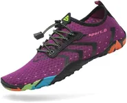 Mishansha Men's Water Shoes Quick Dry Barefoot Swim Shoes Women Beach Shoe for Adults Outdoor Diving Surfing Kayaking Aqua Sports Purple/Spandex 8.5 Women/7 Men