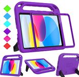 Surom Kids Case with Built-in Screen Protector for New iPad 10.9 Inch 2022 (10th Generation), iPad 10.9 2022 Kids Case, Shock Proof Handle Stand Case for iPad 10th Gen 10.9" 2022, Purple