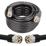 MOOKEERF PL259 CB Coax Cable 50ft, UHF Male PL-259 Cable 50 Ohm UHF Jumper Cable for CB Radio, VHF Radio, SWR Meter, Antenna Analyzer