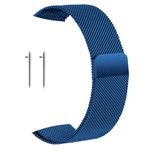 Goodatech [22mm Blue] Watch Straps,Replacement Stainless Steel Metal Mesh Band,Quick Release Watch Strap Metal Bolt,Smart Watch Wristbands for Men Women