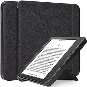 Caweet Case for Kobo Libra 2 eReader 2021 Release, Premium PU Leather Origami Stand Protective Sleeve Cover with Auto Wake/Sleep Feature, Black