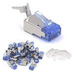 VCE (Gen 1) 25 PACK Cat7 Shielded RJ45 Connector Cat6A Modular Plug Blue