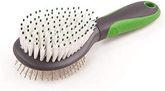 KAZOO 12290 Double-Sided Combo Brush for Dogs, Medium, Green