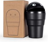 TRASGO Car Cup Holder Trash Can Small Mini Trash Can Car Office Household Trash Can (Black)