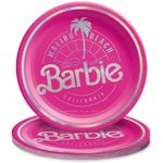 Amscan Round Plates, 7" (8-Pack) - Vibrant Premium Quality Party Plates, Perfect for Parties & Events, Malibu Barbie