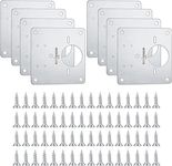 amiciTools Stainless Steel (SS202) Hinge Repair Plate with Mounting Screws for Furniture, Shelves, Cabinet Protection, Hinge Support Plate (8-Pcs)