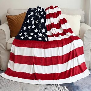 Sviuse American Flag Blanket, Twin Size USA Throw Blanket 60x80 Inches, Gifts Blanket for Bed Couch Chair Fall Winter Camping Living Room Office