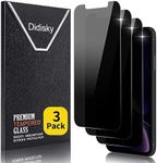 Didisky [3 Pack] Privacy Tempered Glass Screen Protector for iPhone 11, iPhone XR 6.1'', Anti-Spy, Easy to Install, 9H Hardness, No Bubbles, High Definition, Case Friendly