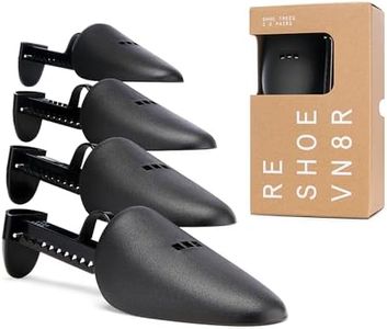Reshoevn8r Shoe Trees For Men - Adjustable Shoe Tress for Mens Sneakers Sizes 7-12 - Shoe Stretcher & Shaper for Cleaning Shaping & Crease Prevention, Black, 6-13