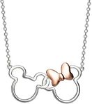 Disney Minnie And Mickey Silver & Rose gold Plated Necklace NF00287TL-18