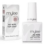 MYGEL by Mylee Nail Gel Polish No-Wipe Top Coat 15ml, UV/LED Soak-Off Nail Art Manicure Pedicure for Professional, Salon & Home Use, Long Lasting, Easy to Apply, No Chips, Durable & Safe