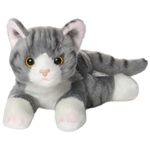 Bearington Lil' Socks Small Plush Stuffed Animal Gray Striped Tabby Cat, Kitten 8 inches