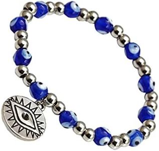 Nazar Bracelets Mexico Ornament 2pcs Evil Eye Bracelets Blue Beaded Bracelets Evil Eye Pendant Anklets Alloy Evil Eyes Jewelry for Women Girls Blue Style B Mexican Feng Shui Bracelet