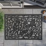 YANAHUTE Original Durable Rubber Door Mat, Heavy Duty Doormat for Indoor Outdoor, Waterproof, Easy Clean, Low-Profile Rug Mats for Entry, Patio, High Traffic Areas (Black Bird, 20"x30")