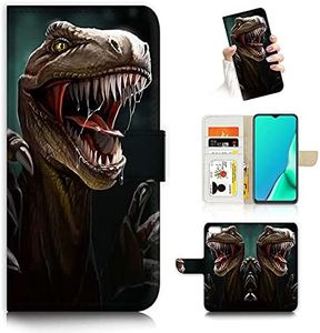 for iPod 7, iPod 6, iPod Touch 7th, 6th Generation, Designed Flip Wallet Case Cover, A24449 Tyrannosaurus Horror Dinosaur 24449