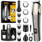 Hair Clippers Beard Trimmer for Men: 11-in-1 Hair Clippers USB Type-C Men Nose Trimmer Metal Aluminum Hair Trimmer Body Trimmer Facial Trimmers for Men, Waterproof Electric Clippers for Men