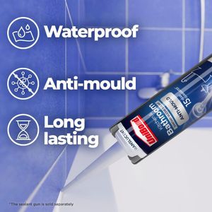 UniBond Anti-Mould Sealant, 274g – White Bathroom & Kitchen Caulk