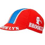 Team Brooklyn Retro Cycling Cap with Red/White/Blue Stripes, Red, One Size