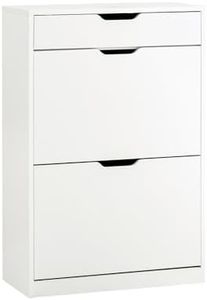 SoBuy 1 Drawer and 2 Flip-Drawers Shoe Cabinet Storage Cupboard Organizer Unit FSR180-W