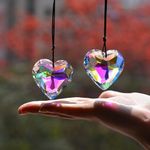 2PCS ABColor Heart Crystal Sun Catc