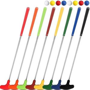 Hiboom 8 Pack Junior Golf Putter Bulk Putter for Left and Right Handed Golfers with 8 Practice Golf Balls for Ages 9-12 13-15 Teenagers Adult (27 Inch)