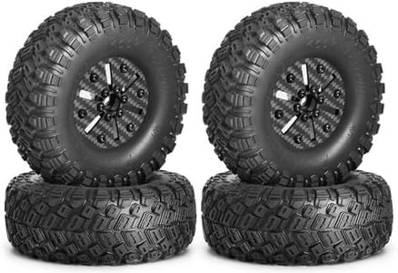 RC 1.9 Beadlock Wheels and Tires, 12mm Hex Hub Wheels 1.9 Assembled Tires Wheels for 1/10 Scale TRX4 TRX6 Axial SCX10 I II III 90046 AXI03007 Capra Redcat Gen 8 Gen 7 RC Crawler Car Rock Mud Terrain