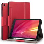 Antbox Case for iPad Air 2/iPad 6th/5th Generation(9.7'')/Pro 9.7'' with Pencil Holder Vegan Leather Case (Red)