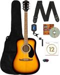 Fender FA-125 Dreadnought Guitar - Sunburst Bundle with Gig Bag, Tuner, Strap, Strings, String Winder, Picks, and Austin Bazaar Instructional DVD