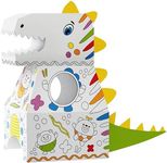 The TWIDDLERS 3D Dinosaur Cardboard Costume, Build & Colour in - 10 Colouring Pens, Kids Wearable Dino Puzzle DIY Birthday Gift for Boys and Girls, Ages 3 & Up, Cardboard House