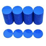 SmartDealsPro Set of 100 25MM Opaque Plastic Learning Counters Mini Poker Chips Games Tokens with Storage Box (Purssian Blue)