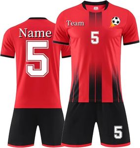 DVGEY Custom Soccer Jerseys Men Women Kids Personalized Soccer Shirts Shorts Boys Soccer Team Uniforms Youth Uniforme de Fútbol Red