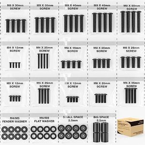 Universal TV Installation Hardware Kit Includes M4 M5 M6 M8 TV Sets Screws and Spacers for Most TVs Up to 80 Inch HTA001-2