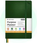 Purpose Planner A5 Undated Monthly Weekly Daily Productivity Journal 2024 Life Health Goal Setting Business Tool for Professionals Moms Academic Student Organizer Notebook (5.8”x8.5” Green Hardcover)