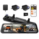 WOLFBOX G900 Tripro Bumper Version 3 Channel 4K Mirror Dash Cam, 8MP STARVIS 2 IMX678 Night Vision, 4K+2.5K+1080P Front and Rear Bumper Dash Cam, 5.8GHz WiFi, Voice Control, Includes 256GB Card & GPS