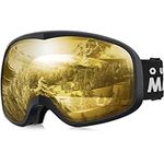 OutdoorMaster Owl Ski Goggles OTG, Snow Snowboard Goggles for Men Women Youth, Anti-Fog, 100% UV Protection