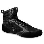 CORE Wrestling Shoes Mat Ace - Lightweight Martial Arts Boxing Shoes - Weightlifting Shoes for deadlift - for Men and Women, Black, 9 Women/7.5 Men