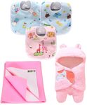 First Kick New Born Baby Gift Set Combo Pack for Baby Boys and Baby Girls Pack of 5 Pcs Unicorn Pink