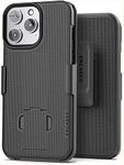 Encased DuraClip Designed for iPhone 13 Pro Belt Clip Case (2021) Slim Phone Cover with Holster - Black