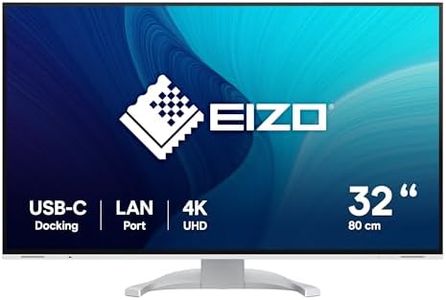EIZO FlexScan EV3240X-WT 80 cm (31,5 Zoll) Monitor (USB-C (94W PD), DisplayPort, HDMI, USB-Hub, RJ-45 LAN, KVM Switch, 5 ms Reaktionszeit, 3840 x 2160 (4K UHD)) weiß