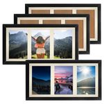 AKOLAFE Picture Frame, 4 Sets 8x16 Large Collage Wall Decor, Multi Photo Frame for Panoramic & Multiple Pictures, Black, 4 Count