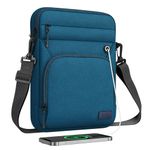 MoKo 9-11 Inch Tablet Sleeve Bag,Fits New iPad Air/Pro 11 inch 2024,iPad Air 5/4th 10.9,iPad 9/8/7th 10.2,iPad 10th Gen 10.9,Tab S9 11,Multifunctional Bag with Shoulder and Headphone Port,Peacock Blue